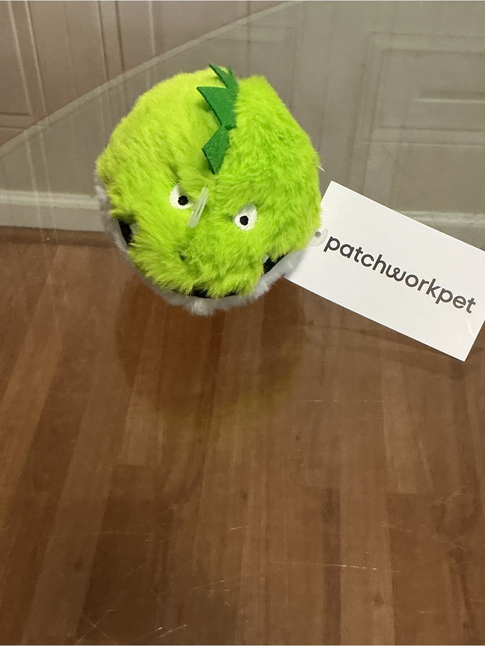 Patchwork~  Gator Face Spike Ball  4’’ ~ Squeaky Dog Toy